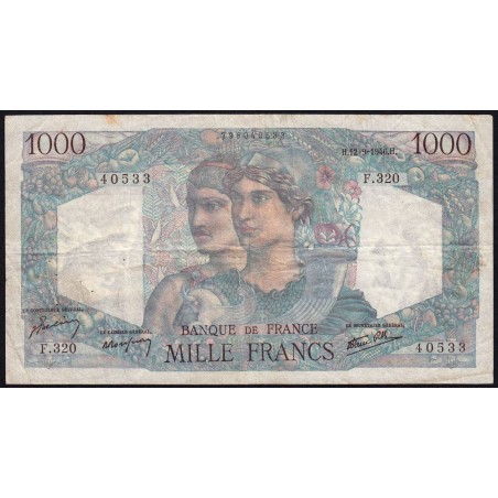 F 41-16 - 12/09/1946 - 1000 francs - Minerve et Hercule - Série F.320 - Etat : TB
