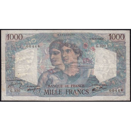 F 41-16 - 12/09/1946 - 1000 francs - Minerve et Hercule - Série G.320 - Etat : TB