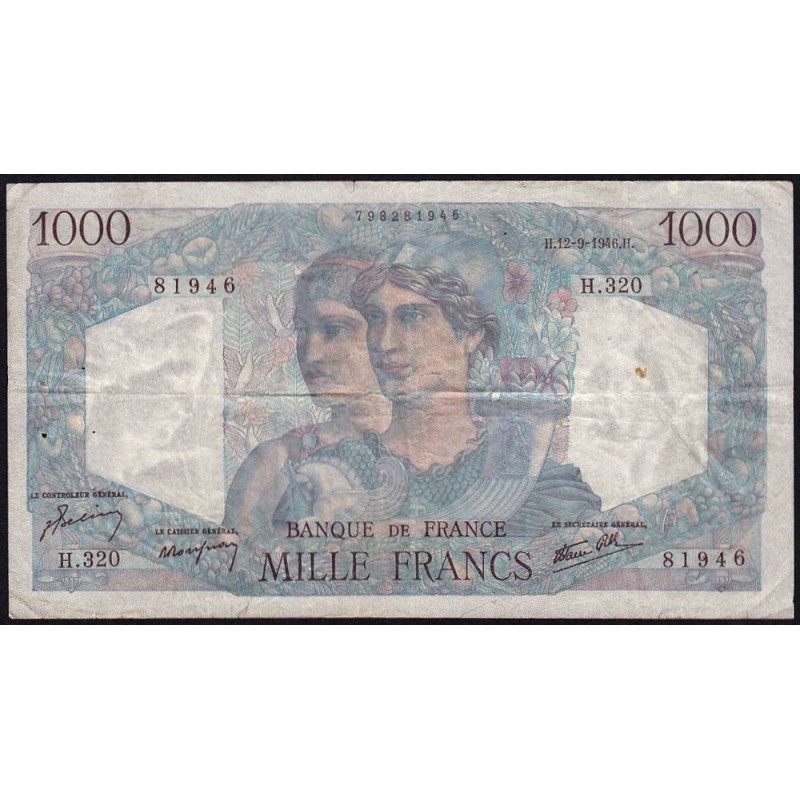 F 41-16 - 12/09/1946 - 1000 francs - Minerve et Hercule - Série H.320 - Etat : TB