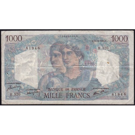 F 41-16 - 12/09/1946 - 1000 francs - Minerve et Hercule - Série H.320 - Etat : TB