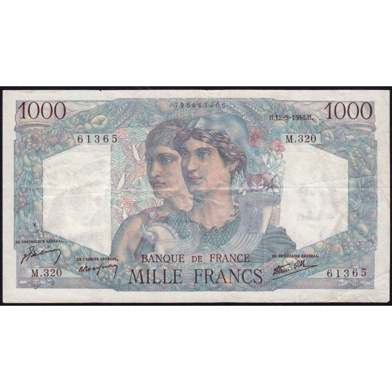 F 41-16 - 12/09/1946 - 1000 francs - Minerve et Hercule - Série M.320 - Etat : TTB