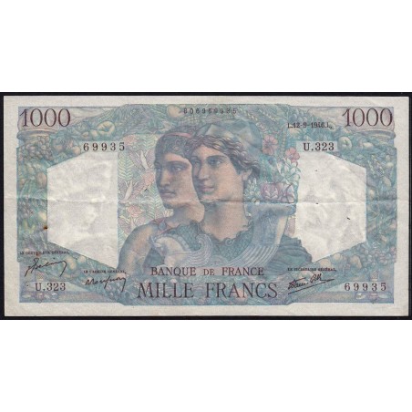 F 41-16 - 12/09/1946 - 1000 francs - Minerve et Hercule - Série U.323 - Etat : TTB