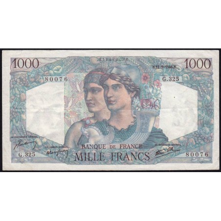 F 41-16 - 12/09/1946 - 1000 francs - Minerve et Hercule - Série G.325 - Etat : TTB