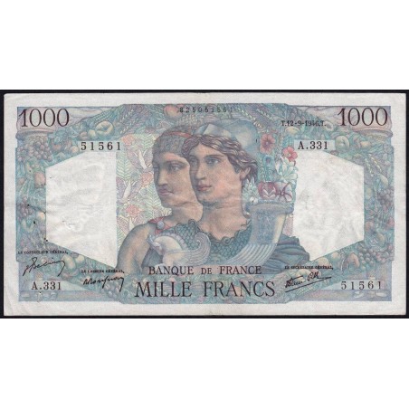 F 41-16 - 12/09/1946 - 1000 francs - Minerve et Hercule - Série A.331 - Etat : TTB
