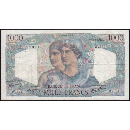 F 41-16 - 12/09/1946 - 1000 francs - Minerve et Hercule - Série W.332 (remplacement) - Etat : TTB-