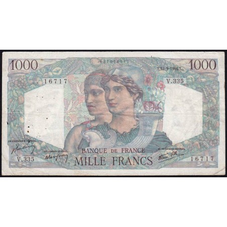 F 41-16 - 12/09/1946 - 1000 francs - Minerve et Hercule - Série V.335 - Etat : TB+