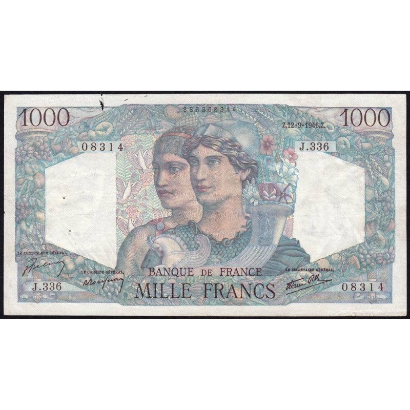 F 41-16 - 12/09/1946 - 1000 francs - Minerve et Hercule - Série J.336 - Etat : TB