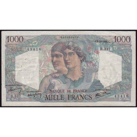 F 41-17 - 03/10/1946 - 1000 francs - Minerve et Hercule - Série B.337 - Etat : TTB-