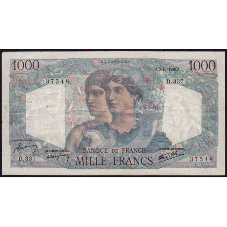 F 41-17 - 03/10/1946 - 1000 francs - Minerve et Hercule - Série D.337 - Etat : TB+