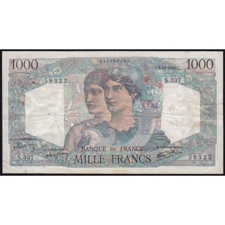 F 41-17 - 03/10/1946 - 1000 francs - Minerve et Hercule - Série S.337 - Etat : TTB-