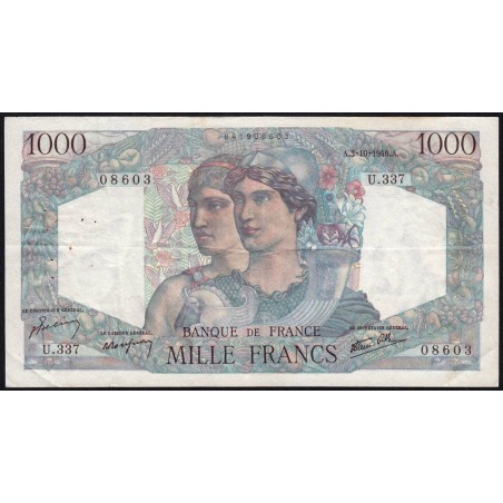 F 41-17 - 03/10/1946 - 1000 francs - Minerve et Hercule - Série U.337 - Etat : TTB-