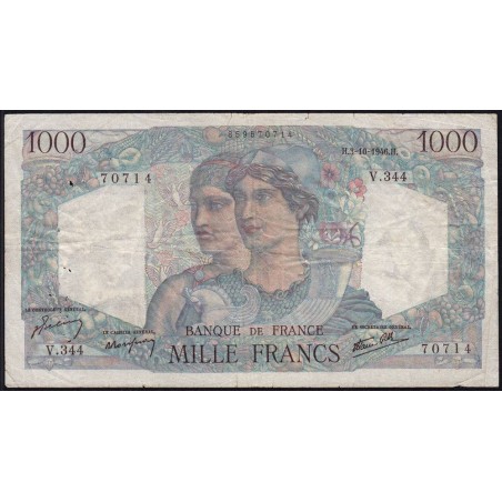 F 41-17 - 03/10/1946 - 1000 francs - Minerve et Hercule - Série V.344 - Etat : TB+