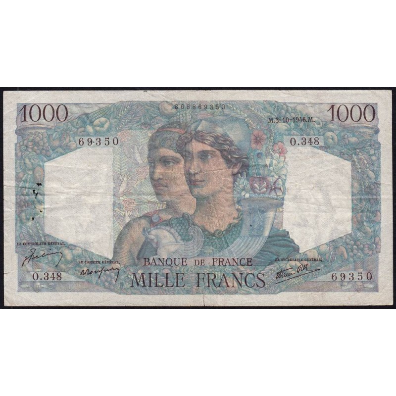 F 41-17 - 03/10/1946 - 1000 francs - Minerve et Hercule - Série O.348 - Etat : TB