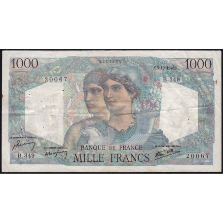 F 41-17 - 03/10/1946 - 1000 francs - Minerve et Hercule - Série B.349 - Etat : TTB-