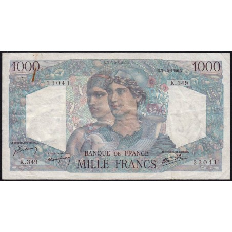 F 41-17 - 03/10/1946 - 1000 francs - Minerve et Hercule - Série K.349 - Etat : TB+