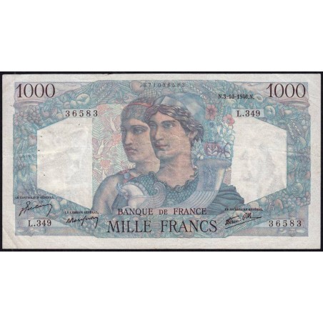 F 41-17 - 03/10/1946 - 1000 francs - Minerve et Hercule - Série L.349 - Etat : TTB-