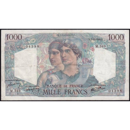 F 41-17 - 03/10/1946 - 1000 francs - Minerve et Hercule - Série M.349 - Etat : TTB