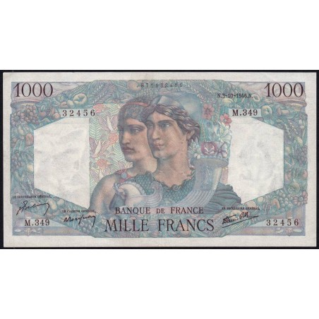 F 41-17 - 03/10/1946 - 1000 francs - Minerve et Hercule - Série M.349 - Etat : TTB+