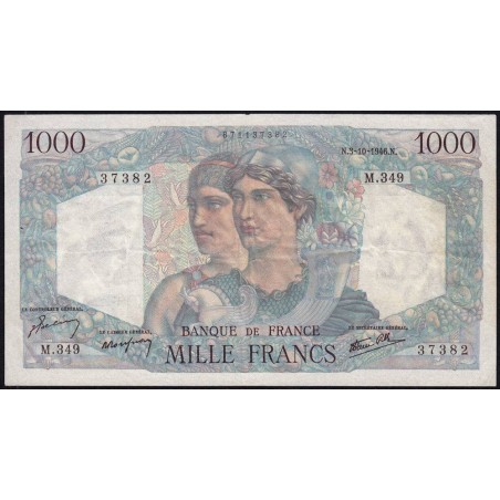 F 41-17 - 03/10/1946 - 1000 francs - Minerve et Hercule - Série M.349 - Etat : TTB
