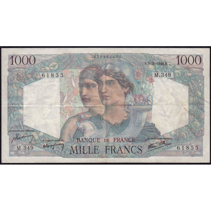F 41-17 - 03/10/1946 - 1000 francs - Minerve et Hercule - Série M.349 - Etat : TTB-