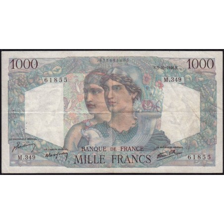 F 41-17 - 03/10/1946 - 1000 francs - Minerve et Hercule - Série M.349 - Etat : TTB-