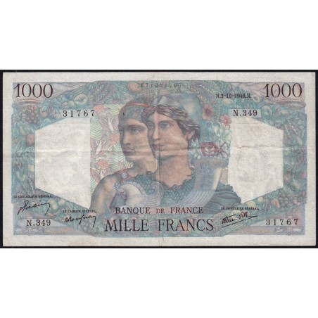 F 41-17 - 03/10/1946 - 1000 francs - Minerve et Hercule - Série N.349 - Etat : TTB