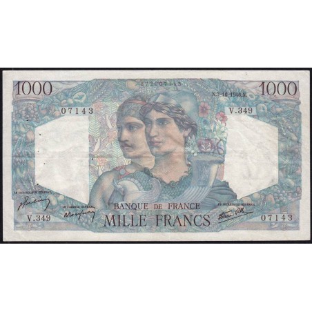 F 41-17 - 03/10/1946 - 1000 francs - Minerve et Hercule - Série V.349 - Etat : TTB