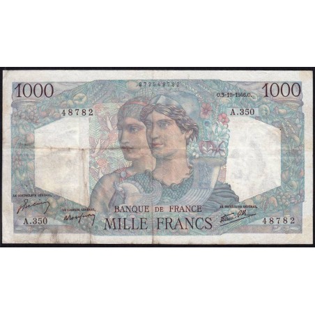 F 41-17 - 03/10/1946 - 1000 francs - Minerve et Hercule - Série A.350 - Etat : TB-