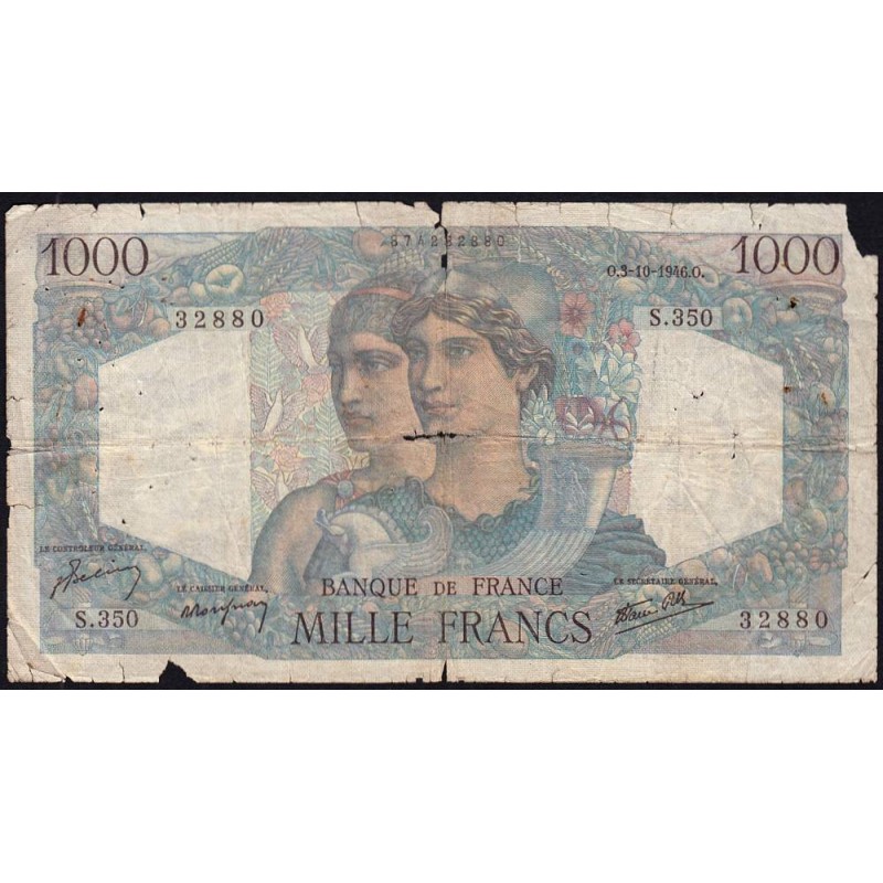 F 41-17 - 03/10/1946 - 1000 francs - Minerve et Hercule - Série S.350 - Etat : AB