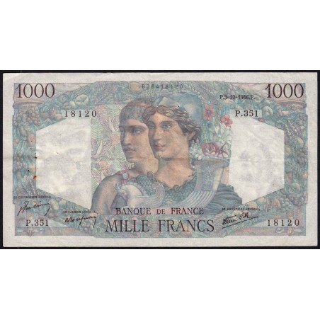 F 41-17 - 03/10/1946 - 1000 francs - Minerve et Hercule - Série P.351 - Etat : TTB-