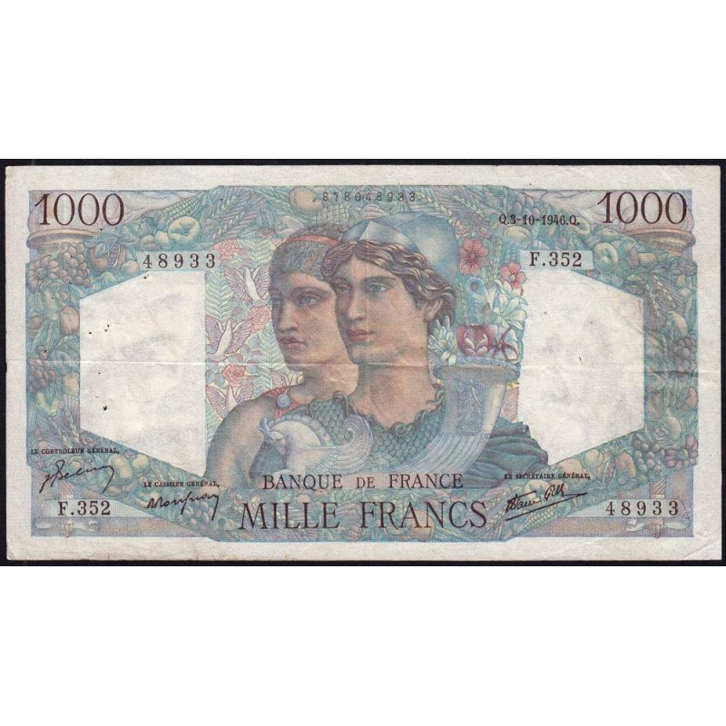 F 41-17 - 03/10/1946 - 1000 francs - Minerve et Hercule - Série F.352 - Etat : TTB