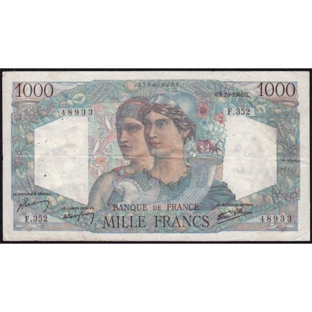 F 41-17 - 03/10/1946 - 1000 francs - Minerve et Hercule - Série F.352 - Etat : TTB