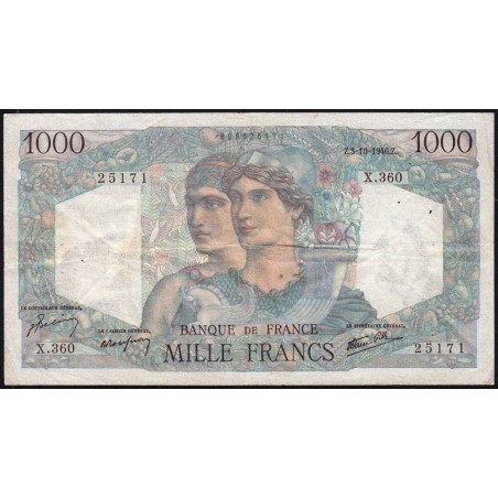 F 41-17 - 03/10/1946 - 1000 francs - Minerve et Hercule - Série X.360 - Etat : TB+