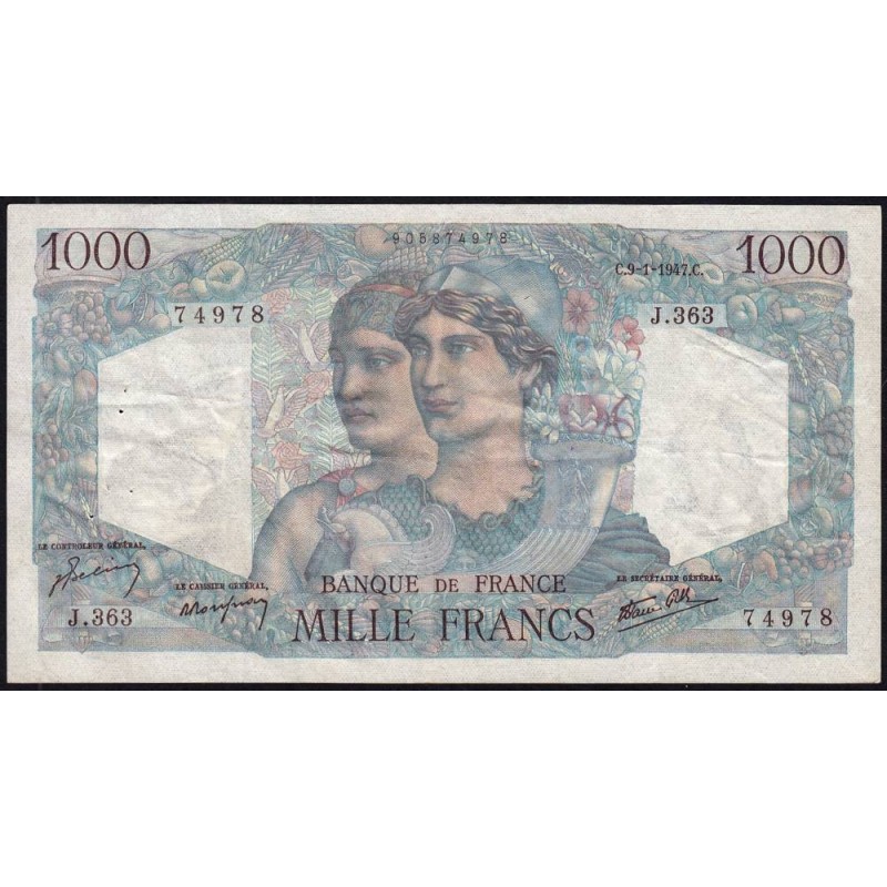 F 41-18 - 09/01/1947 - 1000 francs - Minerve et Hercule - Série J.363 - Etat : TB+