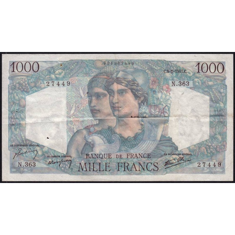 F 41-18 - 09/01/1947 - 1000 francs - Minerve et Hercule - Série N.363 - Etat : TB+
