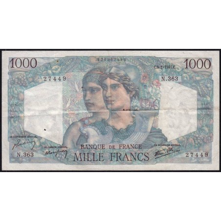 F 41-18 - 09/01/1947 - 1000 francs - Minerve et Hercule - Série N.363 - Etat : TB+
