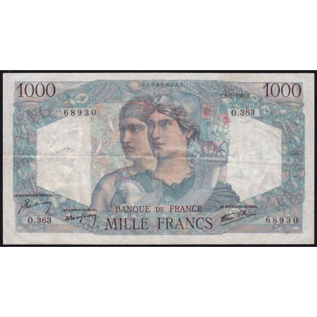 F 41-18 - 09/01/1947 - 1000 francs - Minerve et Hercule - Série O.363 - Etat : TTB