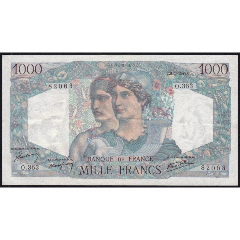 F 41-18 - 09/01/1947 - 1000 francs - Minerve et Hercule - Série O.363 - Etat : TTB+