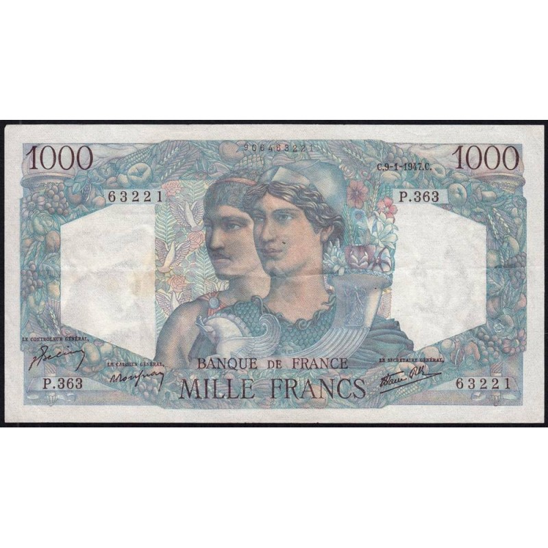 F 41-18 - 09/01/1947 - 1000 francs - Minerve et Hercule - Série P.363 - Etat : TTB-