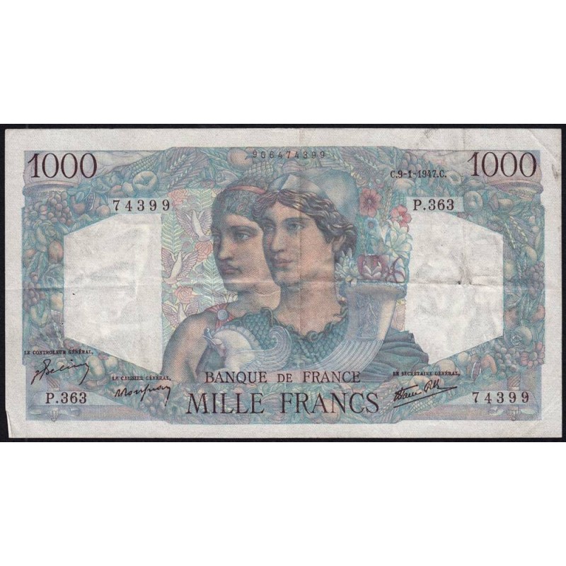 F 41-18 - 09/01/1947 - 1000 francs - Minerve et Hercule - Série P.363 - Etat : TB+