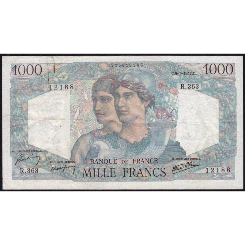 F 41-18 - 09/01/1947 - 1000 francs - Minerve et Hercule - Série R.363 - Etat : TB+