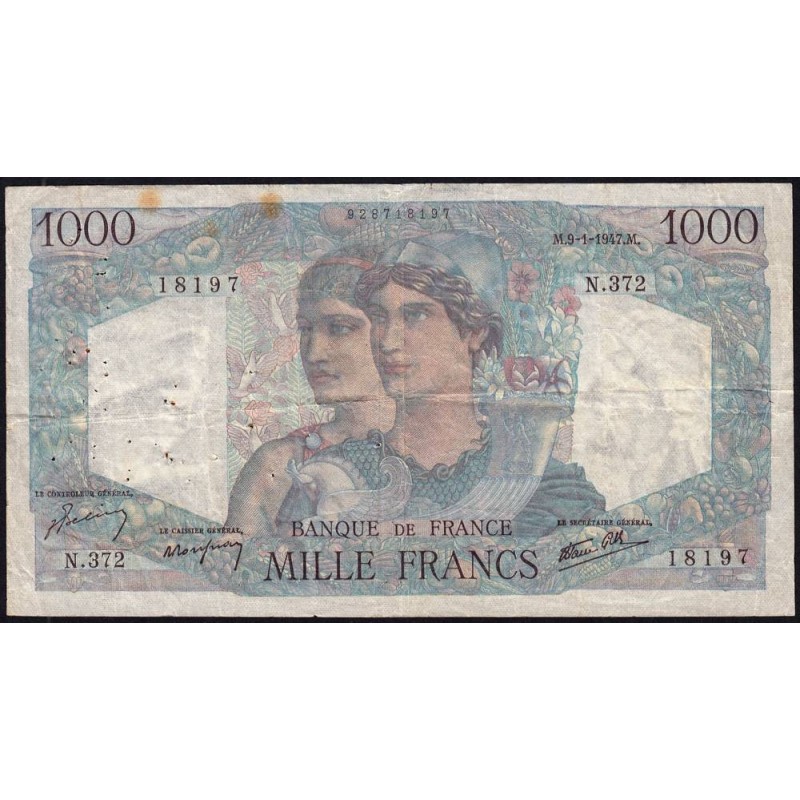 F 41-18 - 09/01/1947 - 1000 francs - Minerve et Hercule - Série N.372 - Etat : TB