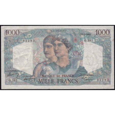 F 41-19 - 11/03/1948 - 1000 francs - Minerve et Hercule - Série O.381 - Etat : TTB