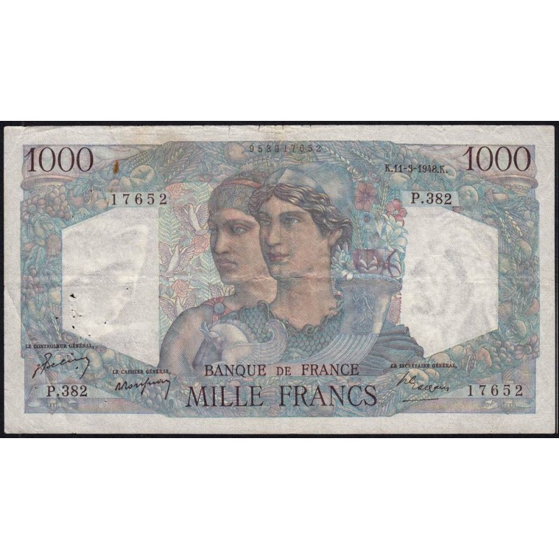 F 41-19 - 11/03/1948 - 1000 francs - Minerve et Hercule - Série P.382 - Etat : TB