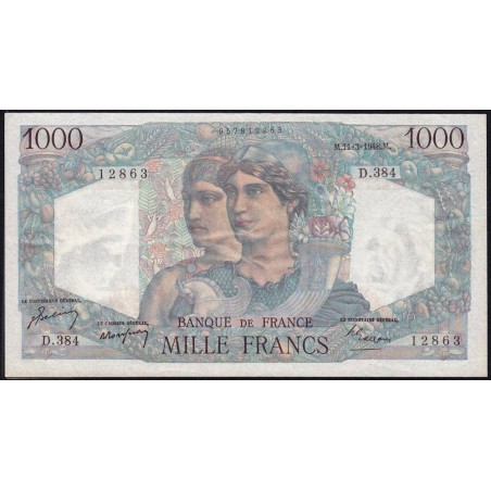 F 41-19 - 11/03/1948 - 1000 francs - Minerve et Hercule - Série D.384 - Etat : TTB+