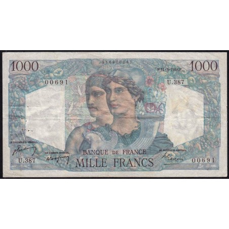 F 41-19 - 11/03/1948 - 1000 francs - Minerve et Hercule - Série U.387 - Etat : TB