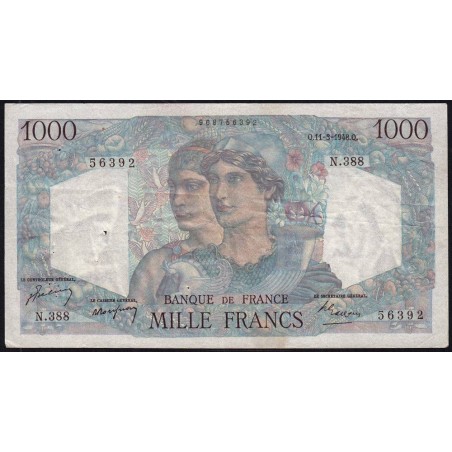 F 41-19 - 11/03/1948 - 1000 francs - Minerve et Hercule - Série N.388 - Etat : TB+
