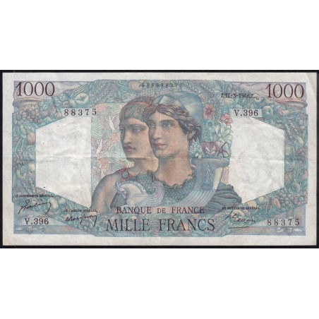 F 41-19 - 11/03/1948 - 1000 francs - Minerve et Hercule - Série V.396 - Etat : TTB