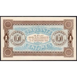 Auxerre - Pirot non rép. - 50 cent. - Série AD 129 - 08/12/1921 - Spécimen - Etat : pr.NEUF