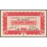Nancy - Pirot 87-46 - 50 centimes - Série 30U - 01/01/1921 - Etat : SUP+